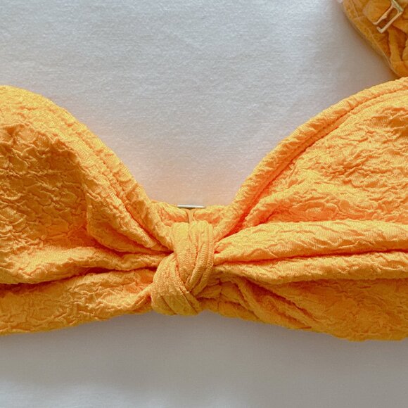Xhilaration NWT marigold yellow tie Front Bandeau Bikini Top women's swimsuit - Picture 4 of 9